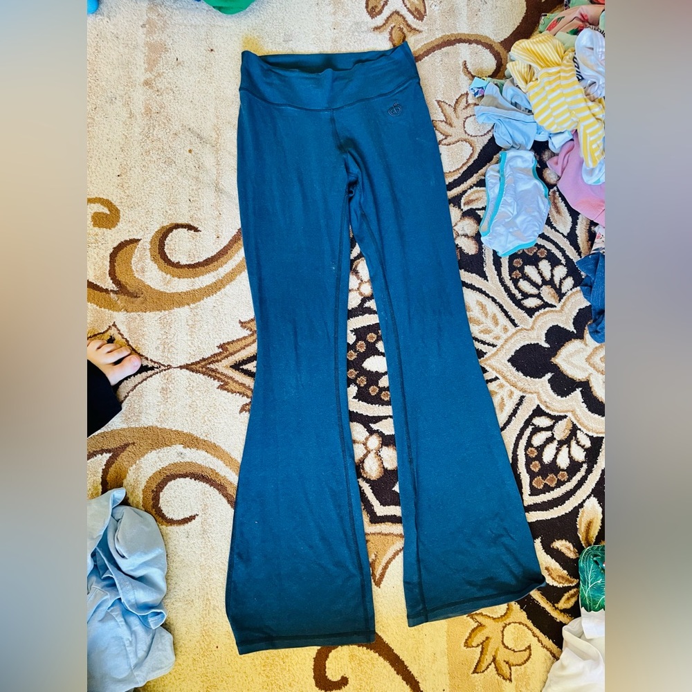 Blue colored Green Apple yoga pants Small